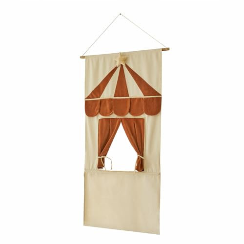 Loberon Puppentheater Papillou, Einfaches Aufhängen, Farbintensives Design, Kreatives Spielen, Kinderzimmer, Baumwolle, Eisen, Kunststoff, rostrot/Creme