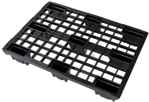 CATOLO 20x Leichtpalette 120x80 cm, Kunststoff Plastik Europalette Palette Gitterpalette Einwegpalette, Schwarz, (20er Set)
