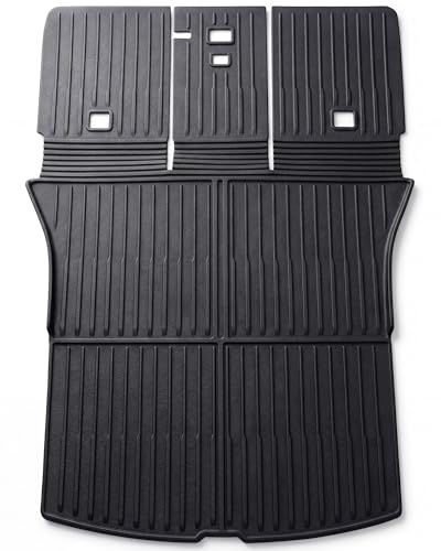 CYBERBEANS for Tesla Model Y Juniper 5-Seat Rear Trunk Mat with Backrest Mats All-Weather Seat Back Cover Seatback Liner TPE Interior Accessories 2025 2026 New