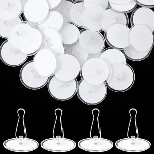 APLZGMG 40 ganci autoadesivi da soffitto, ganci a soffitto senza foratura, ganci adesivi da soffitto con clip per asta per bandiera, per camera da letto, bagno, ganci decorativi, camera da letto