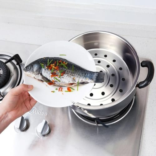 Besttoolifes Cestello per cottura a vapore in acciaio inox 304, grande capacità, inserto per cottura a vapore per alimenti al vapore (22,5 cm)