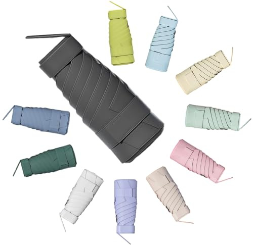 YYHCC Taschenschirm Sturmfest,Taschenregenschirm,Regenschirm Klein Automatik,6-Rippen,Tragbarer Reise Schirm Mit Verpackungskarton UV-Schutz für Männer & Frauen,Herren (Nachtschwarz)