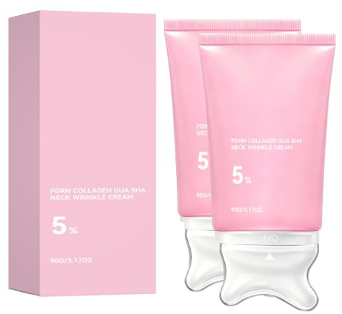 PDRNs Collagen Gua Sha Crema para Arrugas de Cuello para Lifting y Reafirmación, Cuidado de Contornos para Líneas Finas, Línea de Mentón, Cuello Escote, Cuidado de la Piel Coreana