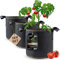 DIYer lohag® Premium Vliesstoff-Pflanzsack - 40 Liter, 3er Pack | Für Kräuter, Blumen, Gemüse & Zimmerpflanzen | Robuste, Wiederverwendbare Pflanzbeutel - Die Gesunde Alternative zum Blumentopf