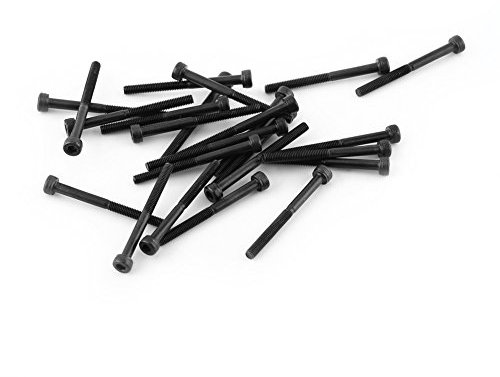 24pcs M3 Kit de Assortiment Vis Boulon Tête Cylindrique Six Pans Creux en Acier Allié M3 x 4-50mm(M3*35mm, Partiellement filetée)