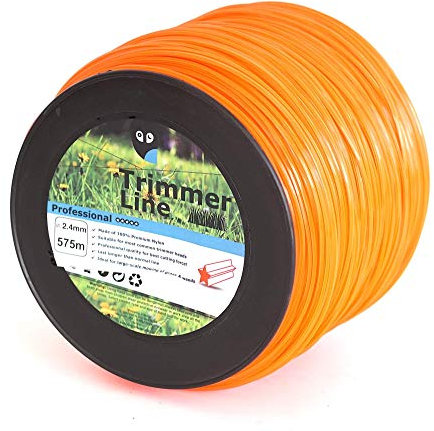 575m Mähfaden Trimmerfaden Ersatzfaden für STIHL Motorsense Freischneider, 5-Kant Sternform, 2,4mm (575m / Stern / 2,4mm)