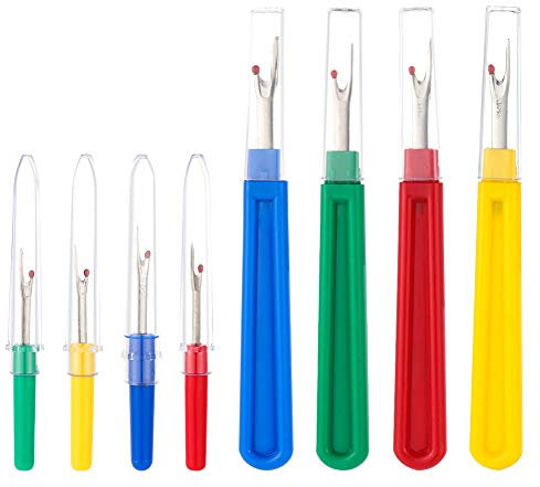 Gitua 8 Stück Nähen Nahttrenner, Professional Groß & Klein Fadentrenner mit Schutzhülle zum Öffnen von Nähten und Säumen