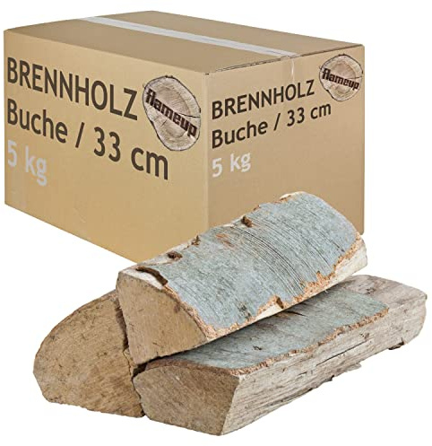 Leña Madera Selección 5-500 kg para Estufa y Chimenea Brasero Parrilla Cesta de Fuego Troncos de Madera de Haya 33 cm Flameup, Cantidad:210 kg