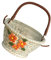 Abaodam Handbemalter Blumenkorb, Keramik, Blumentopf-Behälter, Hochzeit, Blumenmädchen, mit Griff, Sukkulenten-Übertopf (zufälliger Stil)