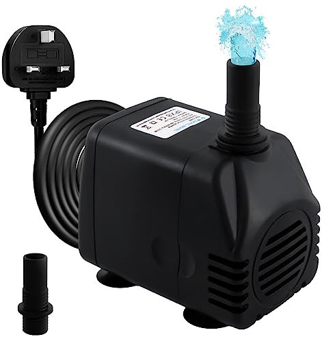 Awroutdoor Submersible Water Pump, Ultra Quiet Water Feature Pump(20W,1000L/H) for Aquarium, Fish Tank, Pond, Hydroponics, Statuary, with 4 Strong Suction Cups.