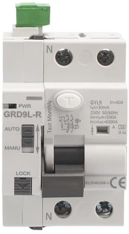 Le Garage - Diferencial Auto Rearmable Superinmunizado - 2P 40A 30mA 6Ka - Interruptor Diferencial Tipo A SI - RCCB Autorrearmable - Carril Din
