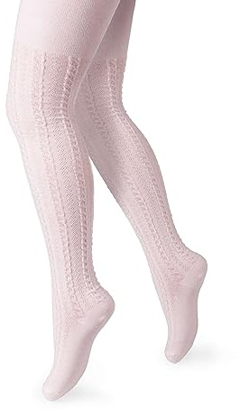STEVEN Strumpbyxor, flickor, bomull, babystrumpbyxor med flätmönster, 120 DEN balett, strumpbyxor, flickor, mjuka och hållbara strumpor för barn, ROSA, 80-86