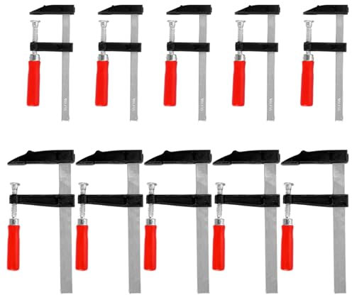 YAYODS 10 Pièces Serre Joint Menuisier Envergure : 150 mm/200 mm - Petit Serre Joint Rail de Guidage Profondeur de la mâchoire : 50 mm/80 mm pour Bois, Rails de Guidage, Fixation Précise