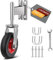 COOWOO 150 mm Schwerlastrolle Federbelastete Torrolle - Vollgummi Laufrolle mit Hardware für Rohrtore, Metalltore, Holzgatter, Zaunpforten, Drehtore, 300kg Tragfähigkeit