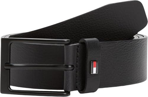 Tommy Hilfiger Herren Gürtel Layton 3,5 cm Ledergürtel, Schwarz (Black), 80 cm