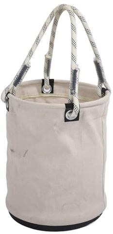 Seau en Toile, Sac à Outils en Toile 40x30 Cm Portable pour l'entretien électrique à Haute Altitude (White)