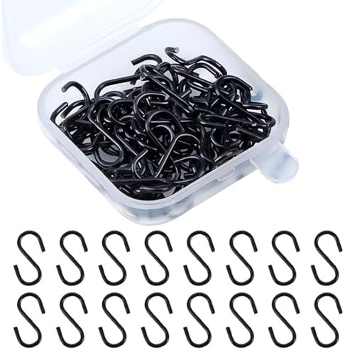Paquete de 100 ganchos en S, ganchos multifuncionales para colgar de acero inoxidable para joyas, decoraciones, manualidades, ganchos Mini S