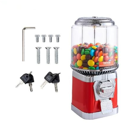 Commercial Candy Vending Machine - Coin Operated Gumball Dispenser - Durable Metal Candy Bank for Kids and Businesses - Ideal for Vending Locations and Family Fun