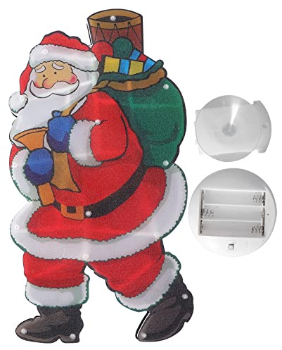 DriKou LED jultomte dekorationslampor fönster batteridriven LED julkopp hängande lampor med sugkopp