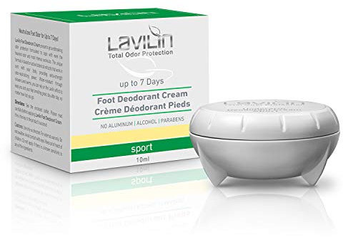 LAVILIN Sports Fußdeodorant Creme für Sportler - Neutralisiert Fußgeruch für bis zu 7 Tage | Aluminium Frei, Alkohol Frei, Paraben Frei