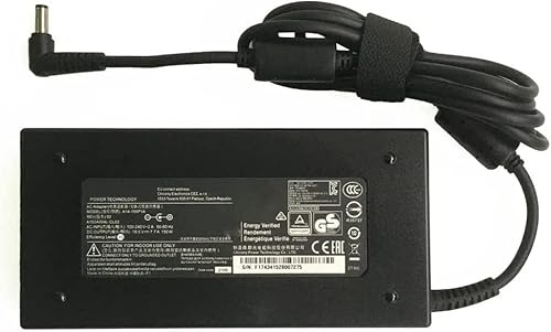 150W A14-150P1A Slim Laptop nätadapter kompatibel med Chicony MSI Stealth Pro-006 Stealth Pro-065 Pro-072 Pro-077, Power Supply Connector 5,5 x 2,5 mm (19,5 V 7,7A)