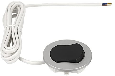 Interruptor universal para muebles ON/OFF, cable de 2 m, 12 V, color plateado