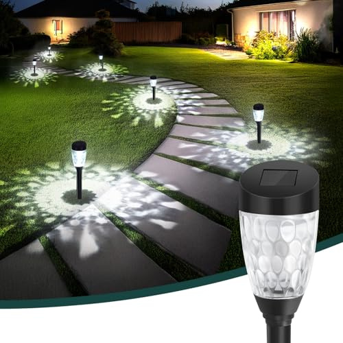 Aigostar Solar Lights Outdoor Garden, 12 Pack Outdoor Lights Solar Powered Stake Lights, Waterproof Solar Pathway Lights, LED Garden Light Ornaments Landscape Path Lighting for Walkway Driveway Lawn