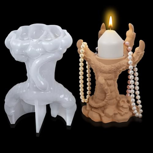 Zayookey Moule en Résine pour Bougeoir Moule Silicone Mains de diable Moulle Coulée Fabrication de Bougies Moulage de Bougeoir DIY Décoration Intérieure Support de Bague