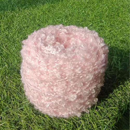 Namzi 50g (Pink) Soft Plush Wool Acrylic Fancy Loop Yarn for Doll Hair Making,Crochet Knitting,Needle Felting Doll Hair | Curly Hair Coils of Wool Felt Carded Sheep Wool,Roving,Fiber