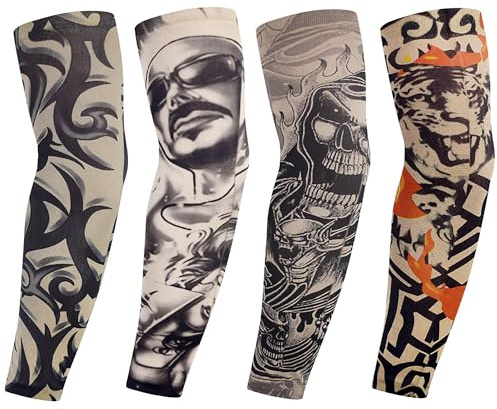 syiyunran Manchette Bras Homme - 4 paires pour Les Hommes Pesant de 35 à 80 kg, Manchon Compression Bras, Couture Peuvent être Utilisés en Extérieur L'équitation, la Conduite, Randonnée