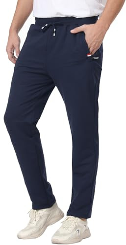 JustSun Pantaloni Tuta Uomo Sportivi Cotone Pantalone Palestra Uomo Felpa Invernali Joggers Jogging Blu XXL