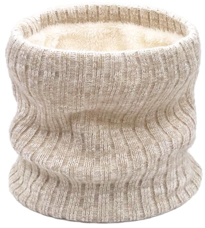 lifwimner Braga Cuello Invierno Hombre Mujer, Calentador de Cuello Polar Térmica Cálido Bufanda Snood para Esquí Snowboard Moto Ciclismo Running (Beige)