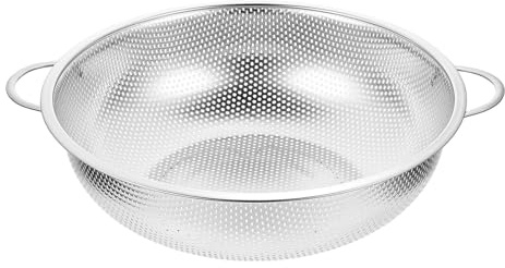 BAZEITFLOW Panier Égouttage Inox Double Poignée Passoire Multifonction pour Lavage Riz Fruits Légumes Crépine Évier Résistante et Pratique pour Cuisine Professionnelle