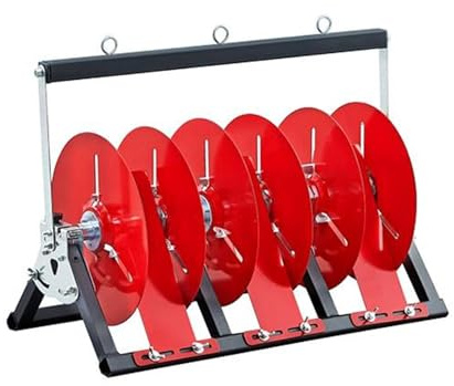 Kabelrullehållare och dispenser, kraftig kabelspolhållare – flerspolad kabeldispenser med 1–5 justerbara stänger och brickor – hållbar trådorganiserare för hem, detaljhandel och bygganvändning (51 x