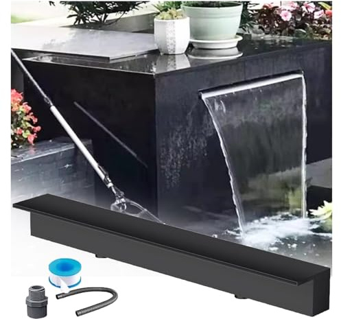 Stainless Steel Waterfall Spillway Cascade for Koi Pond Outdoor DIY Fountain Stream Pool Spa Water Feature Perfect for Garden Decor and Water Flow Management