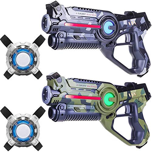 Light Battle Active Lasertag Set - 2X laserpistole (camo grün, camo grau) + 2 Weste - LBAPV22256
