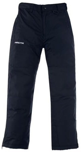 Arctix Kids Snow Pants with Reinforced Knees and Seat, Black, Large Husky