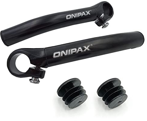 ONIPAX Bicycle Aluminum Bar Ends Comfortable Ergonomic for MTB Bikes 7/8” Handlebar (1 Pair)