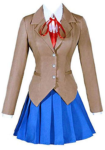 Charous Disfraz de anime Doki Doki Literature Club, uniforme universitario utilizado para mujeres, Halloween, Navidad, carnaval, fiesta temática, cosplay, conjunto completo