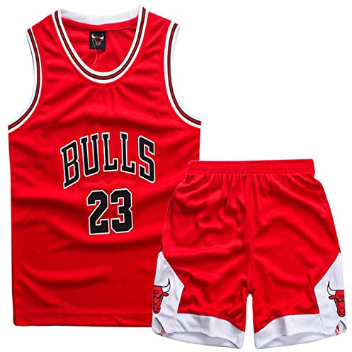 MEEHYRE Basketball Kinder Trikot 2 Stücke, Jungen Basketball Trainings Ärmellos Trikot und Hose
