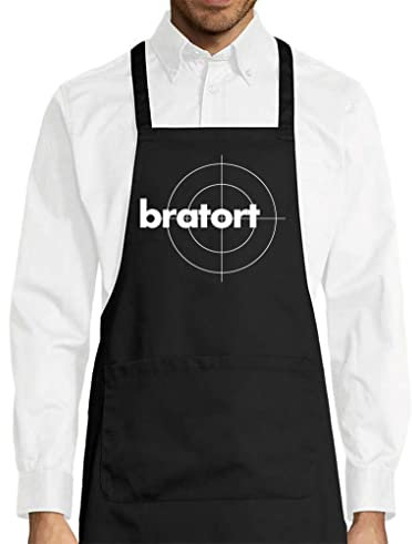 TRVPPY Grillschürze Bratort Schürze Männer Kochschürze lustiger Spruch Logo - Schwarz