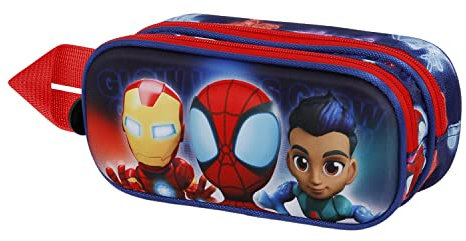 Spiderman Glow-3D Doppelfedermäppchen, Blau