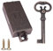 cyclingcolors Serrure espagnolette brun clé remplacement meuble ancien décoration rustique armoire vintage, gauche