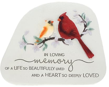 Pavilion Gift Company - in Loving Memory - 7 Cardinal Memorial Garden Stone Bereavement in Memory Memorial Loss of Loved One Gift Calling Hours Funeral Present