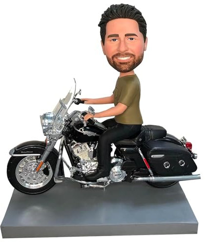 RODMAIE Individuelle Wackelkopf-Figur, individuelle Puppe, benutzerdefinierte Wackelkopf-Motorrad, Wackelkopf-Figuren, handgefertigte personalisierte Skulptur, Geschenk für Motorradfahrer