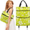 Einkaufstrolley Einkaufstasche mit Rollen 2 in 1 Klappbarer Einkaufswagen Multifunktional Einkaufswagen Tasche Große Kapazität, grün, geeignet für Reisen, Einkaufen, Camping