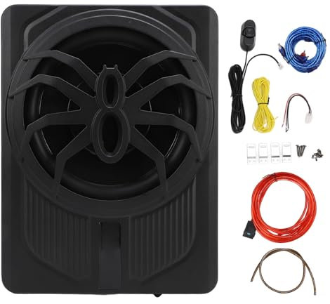 Xiuganpo Subwoofer per Auto Alimentato 10 e 800 W, Subwoofer Sottile per Auto Alimentato sotto Il Sedile con Luce D'atmosfera a LED, Subamplificatore Audio (Blue)