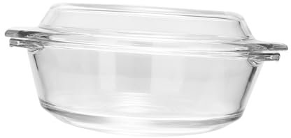 PRETYZOOM Tazón De Sopa Binaural Tazón De Vidrio Para Comida Resistente Al Calor Vidrio De Borosilicato Práctico