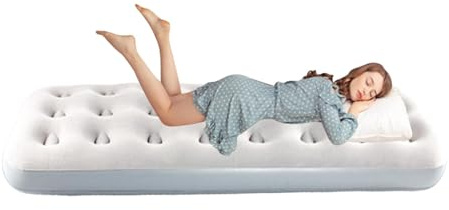 Matelas gonflable, lit à air, matelas gonflable double face | matelas pneumatique pliable portable, gonflage/dégonflage rapide pour l'intérieur et l'extérieur, capacité de poids de 550 li