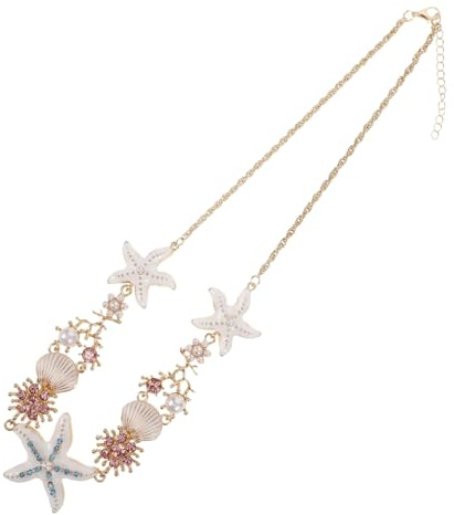 DEARMAMY Boho Stil Havstjärna Snäcka Halsband För Strandsemester Delikat Smycke i Metall För Kvinna Accessoar För Sommaroutfits Och Strandfester